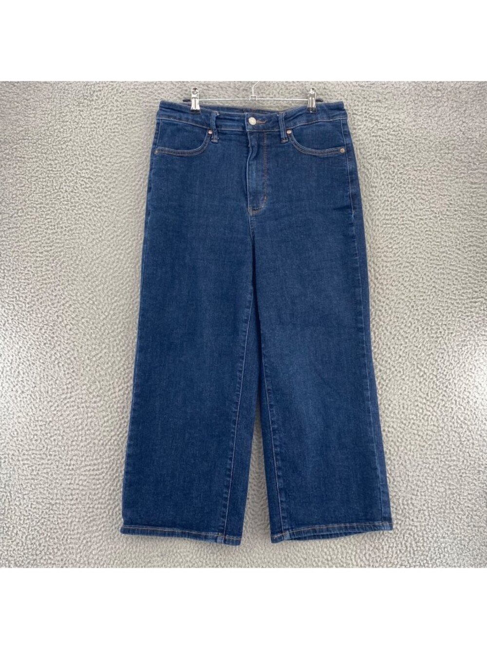 Judy Blue Jeans Womens 30 Blue Wide Leg Denim High Rise Slimming Capri Pockets